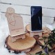 Drewniany stojak na telefon kredka